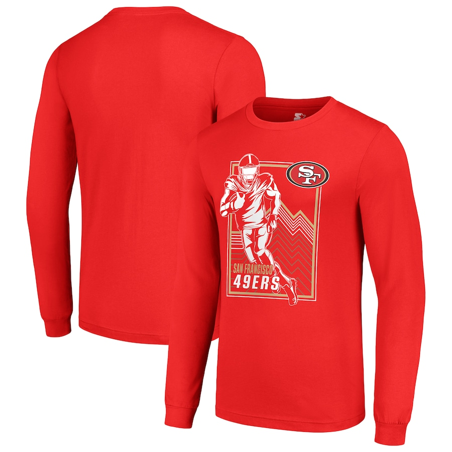 Men San Francisco 49ers red 2024 NFL Long sleeve T Shirts->nfl t-shirts->Sports Accessory